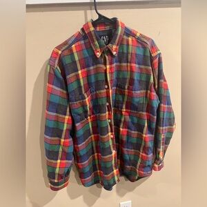 GAP Multicolor Plaid Flannel Shirt vintage 90’s